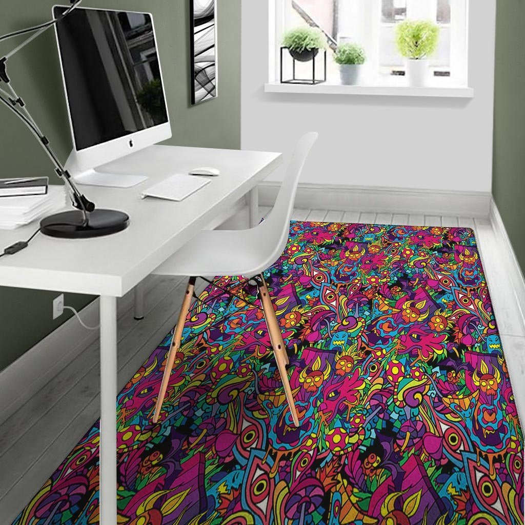 Tribal Hippie Trippy Floor Mat-grizzshop