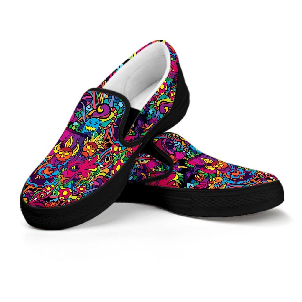 Trippy Holographic Men's Slip On Sneakers