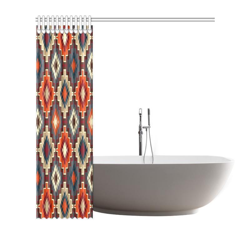 Tribal Indians Native American Aztec Navajo Print Bathroom Shower Curtain-grizzshop