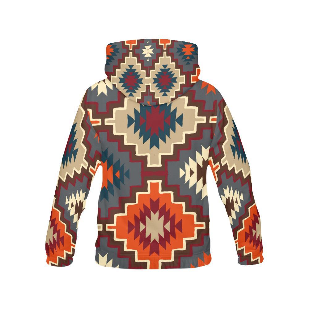 Tribal Indians Native American Aztec Navajo Print Men Pullover Hoodie-grizzshop