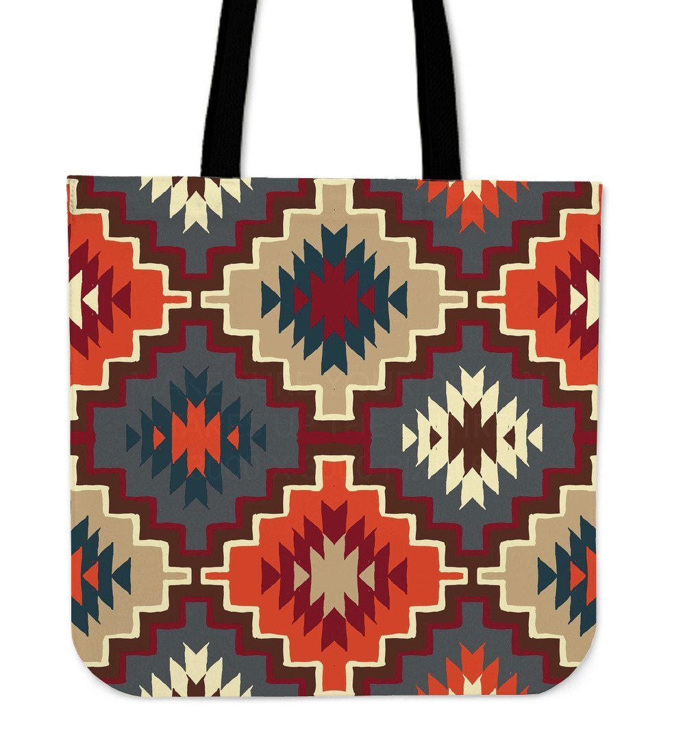 Tribal Indians Native American Aztec Navajo Print Tote Bag-grizzshop
