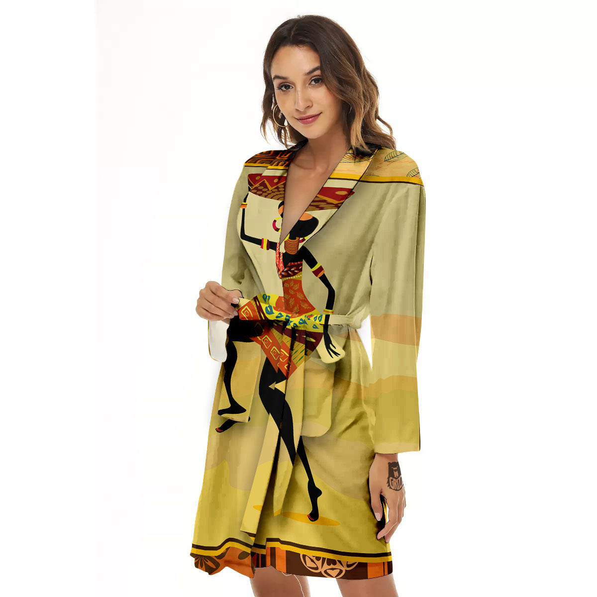 Tribal Inspired African Ethnic Print Women's Robe-grizzshop