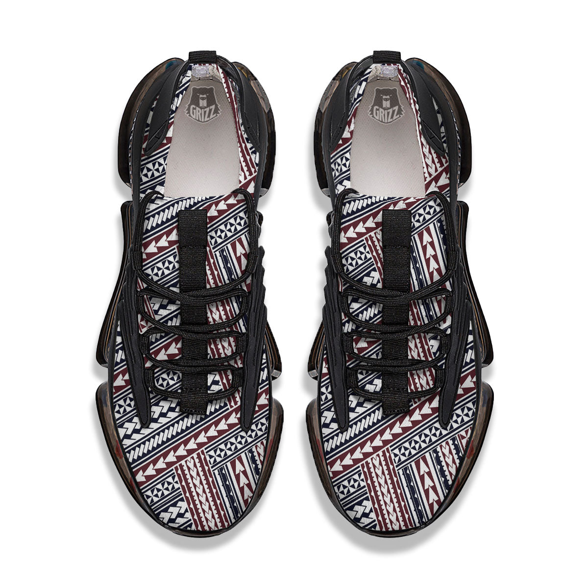 Tribal Maori Print Black Gym Shoes-grizzshop
