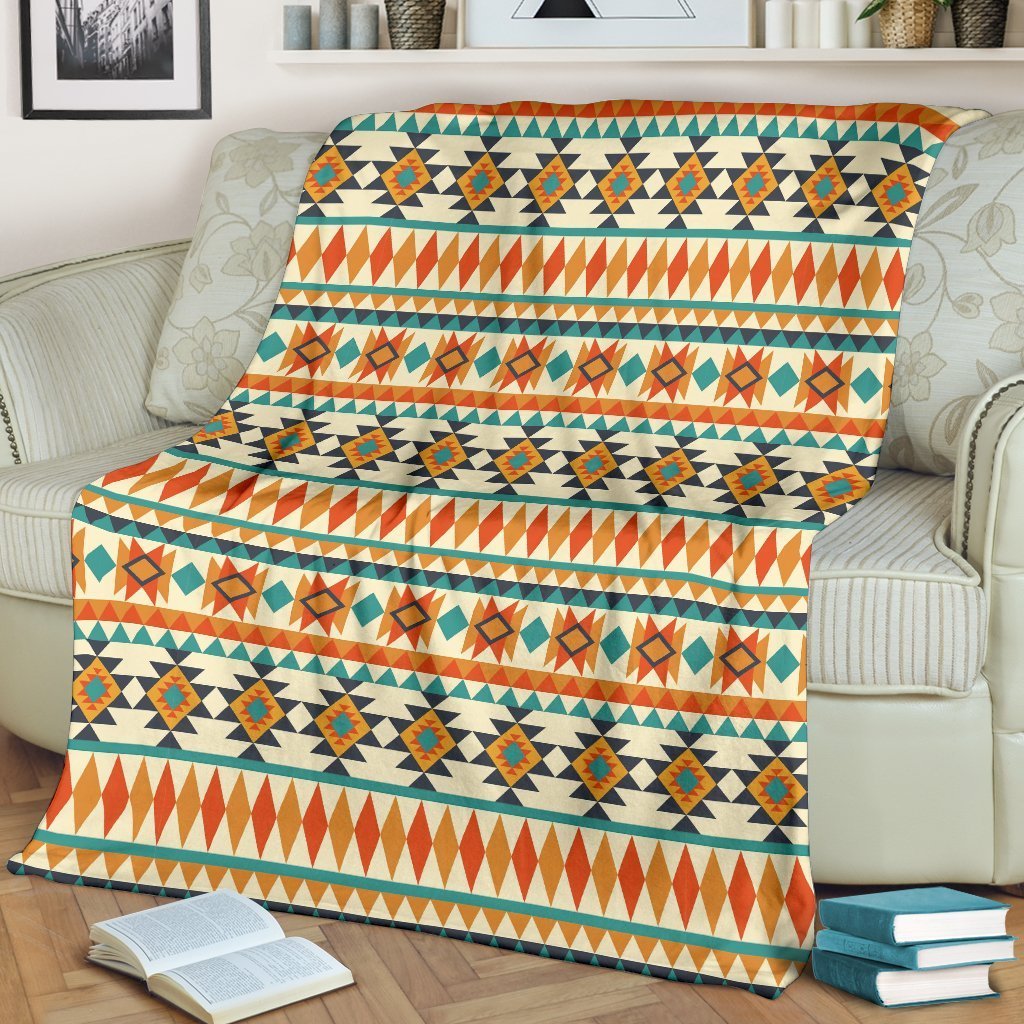 Tribal Native American Aztec Indians Navajo Print Blanket-grizzshop