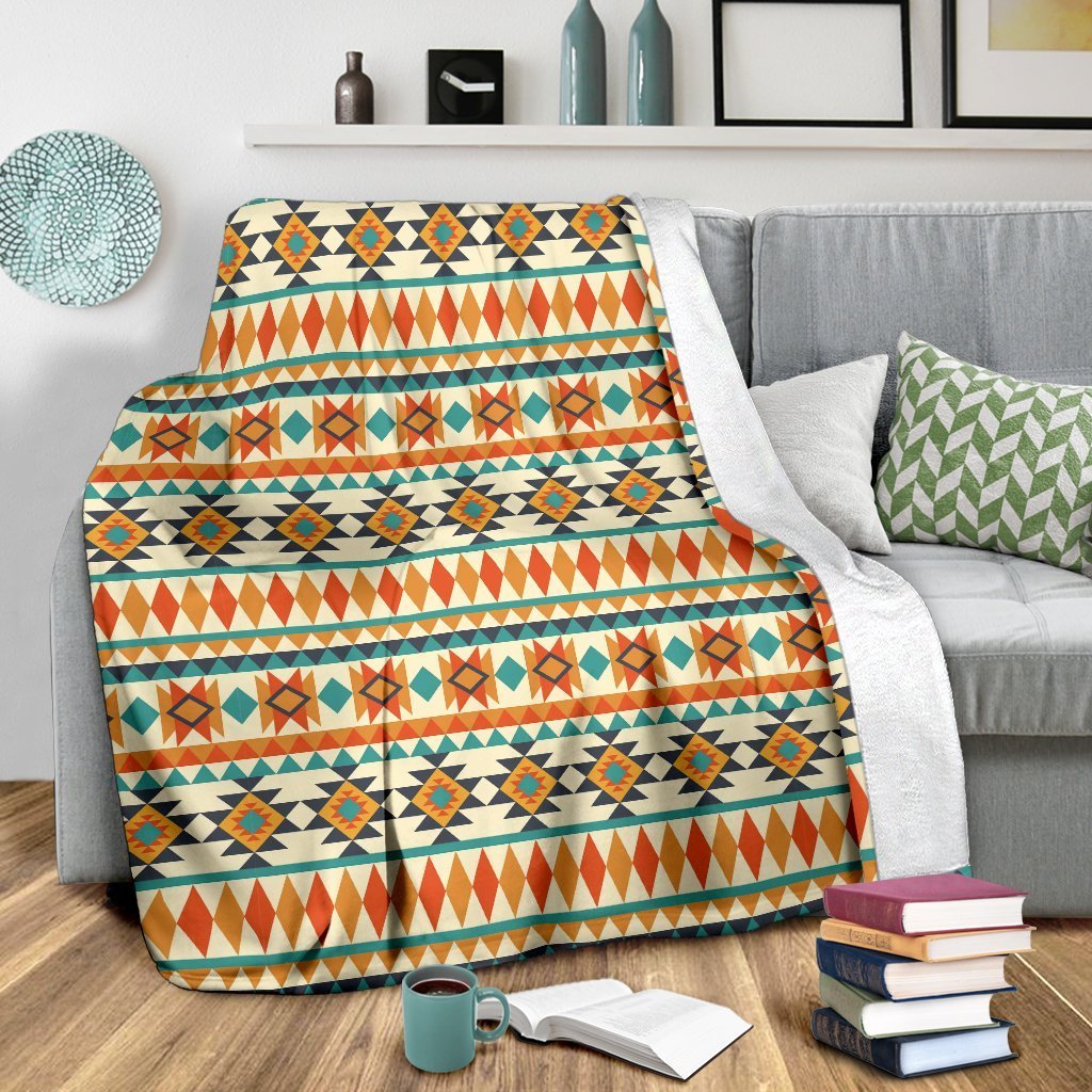Tribal Native American Aztec Indians Navajo Print Blanket-grizzshop