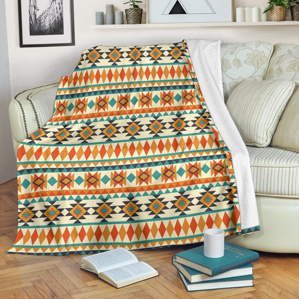 Tribal Native American Aztec Indians Navajo Print Blanket-grizzshop