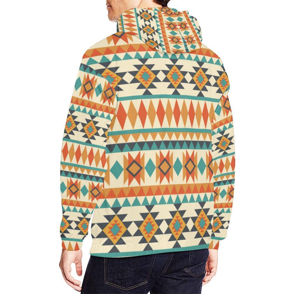 Tribal Native American Aztec Indians Navajo Print Men Pullover Hoodie-grizzshop
