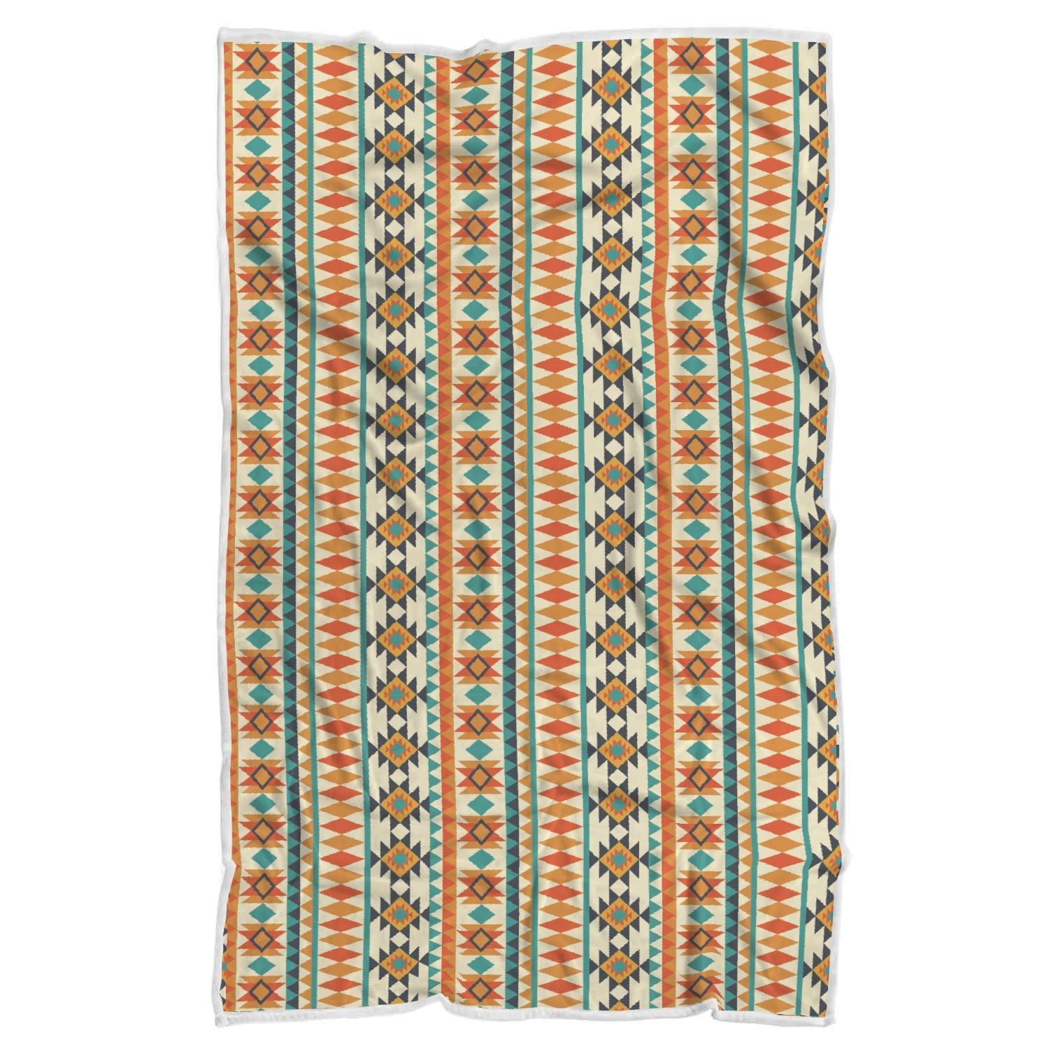 Tribal Native American Aztec Indians Navajo Print Throw Blanket-grizzshop