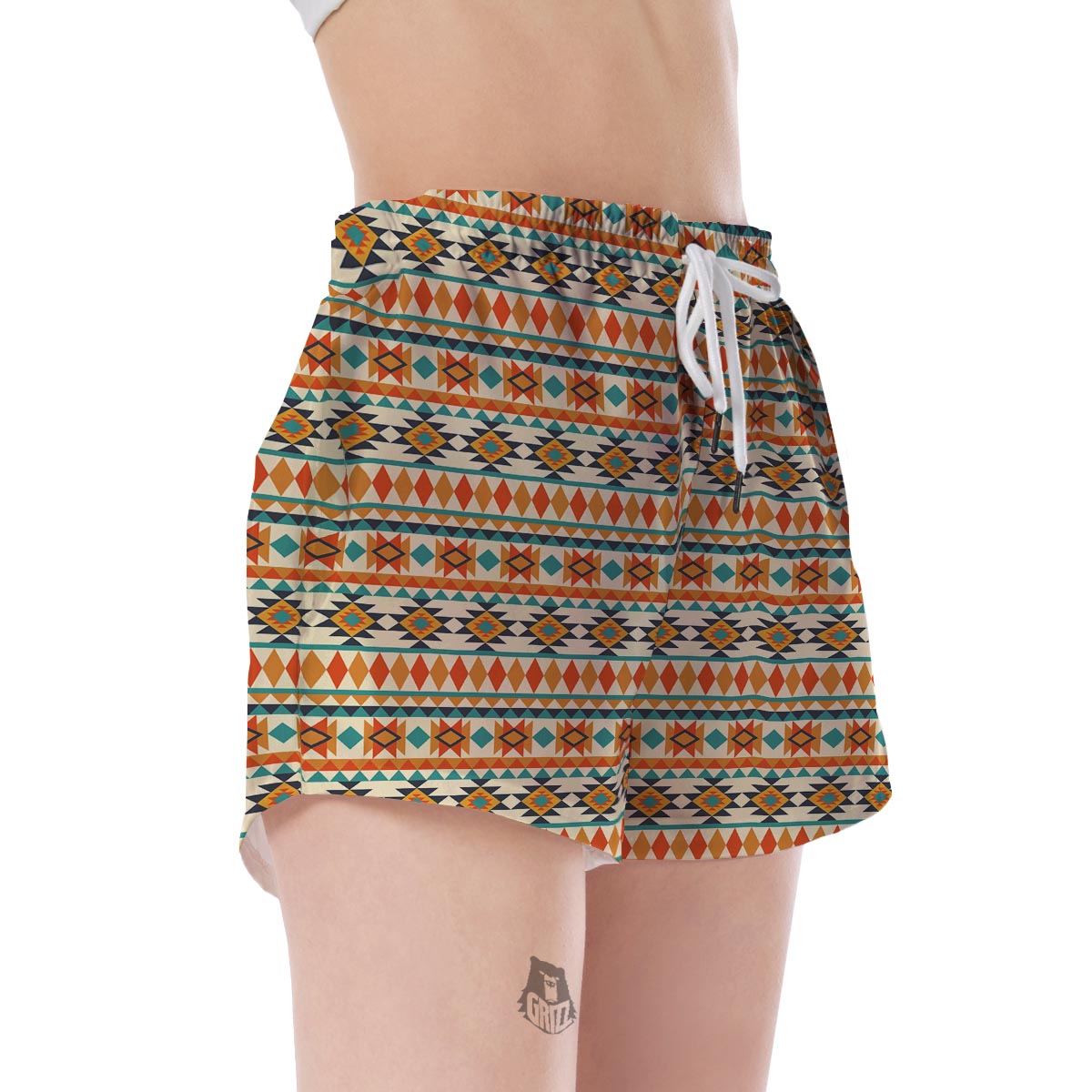 Tribal Native American Aztec Indians Pendleton Navajo Print Women's Shorts-grizzshop