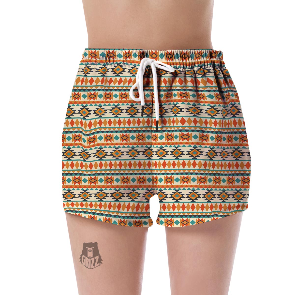 Tribal Native American Aztec Indians Pendleton Navajo Print Women's Shorts-grizzshop