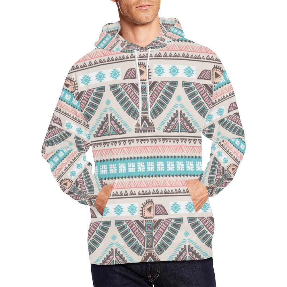 Tribal Native Indians American Aztec Navajo Print Men Pullover Hoodie-grizzshop