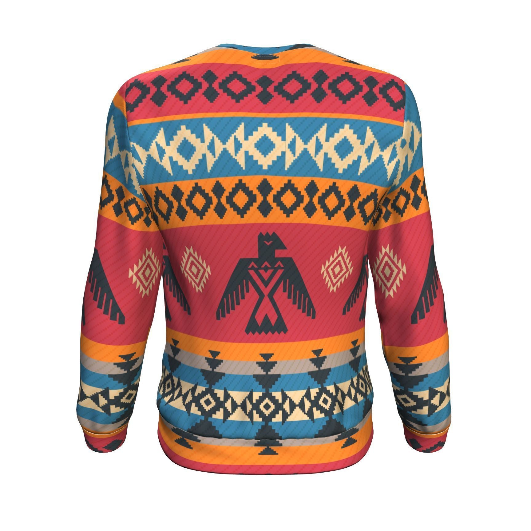 Tribal Navajo Native Indians American Aztec Print Men Crew Neck Sweatshirt-grizzshop