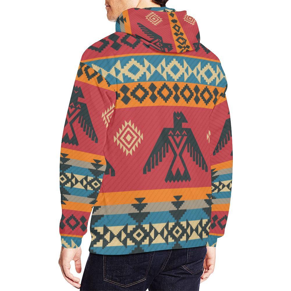 Tribal Navajo Native Indians American Aztec Print Men Pullover Hoodie-grizzshop