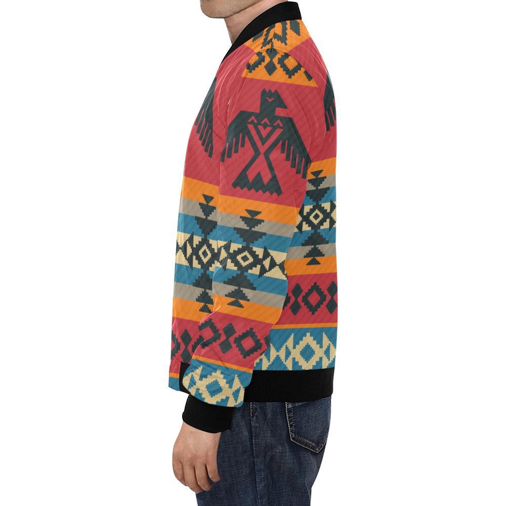 Tribal Navajo Native Indians American Aztec Print Men's Bomber Jacket-grizzshop