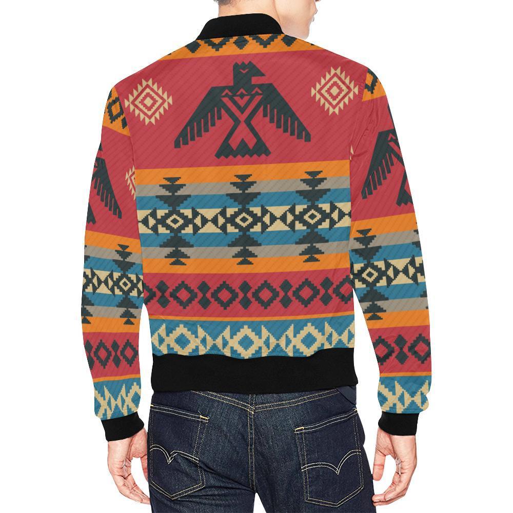 Tribal Navajo Native Indians American Aztec Print Men's Bomber Jacket-grizzshop