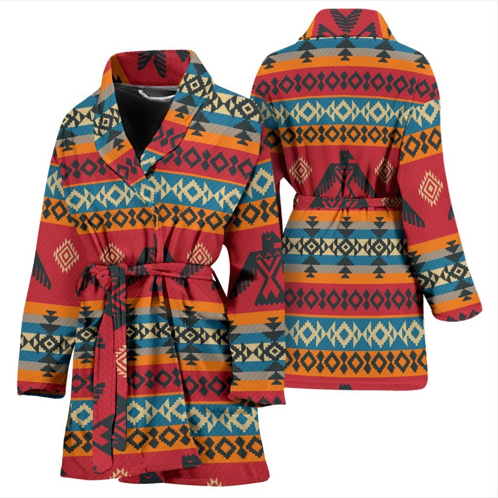 Tribal Navajo Native Indians American Aztec Print Women Long Robe-grizzshop