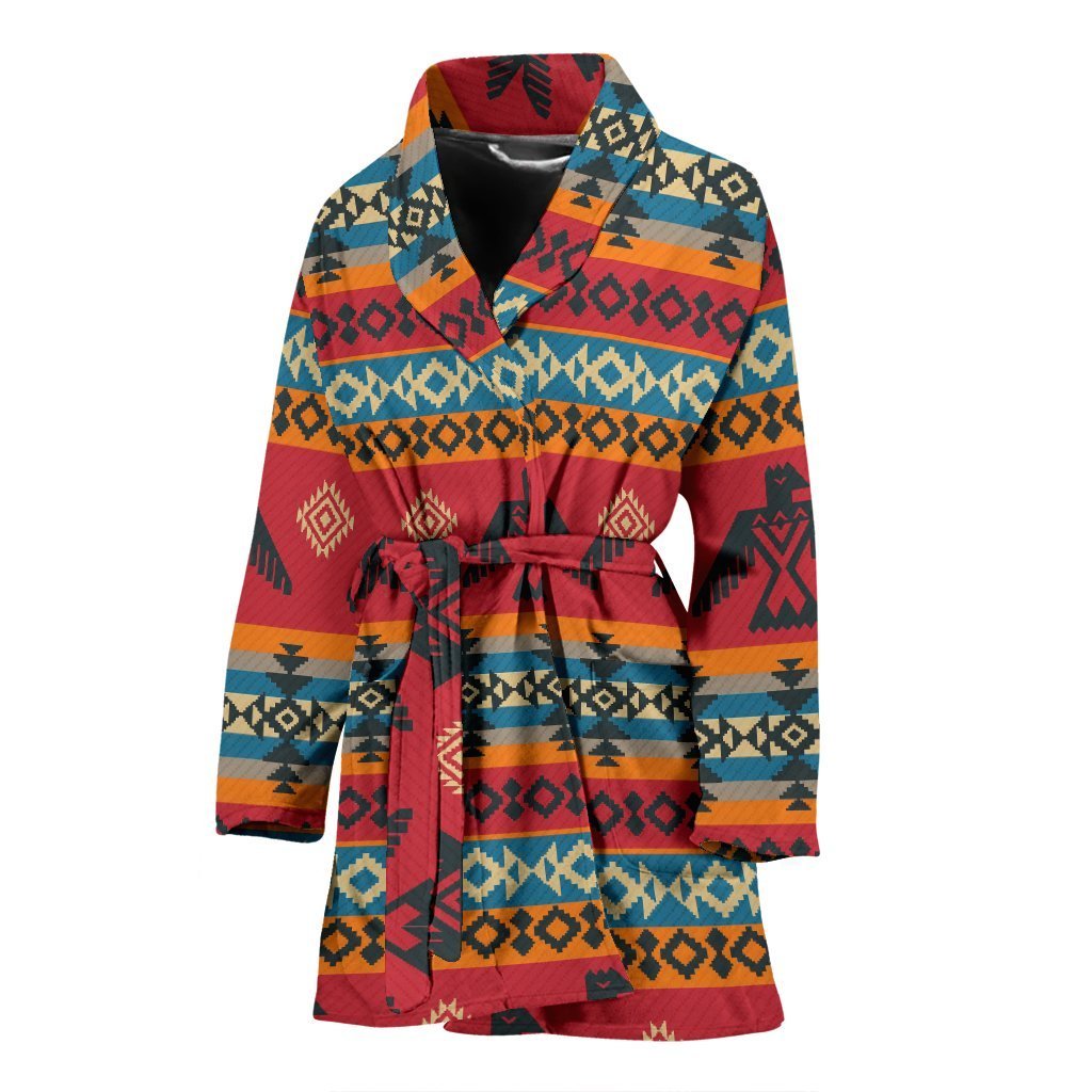 Tribal Navajo Native Indians American Aztec Print Women Long Robe-grizzshop