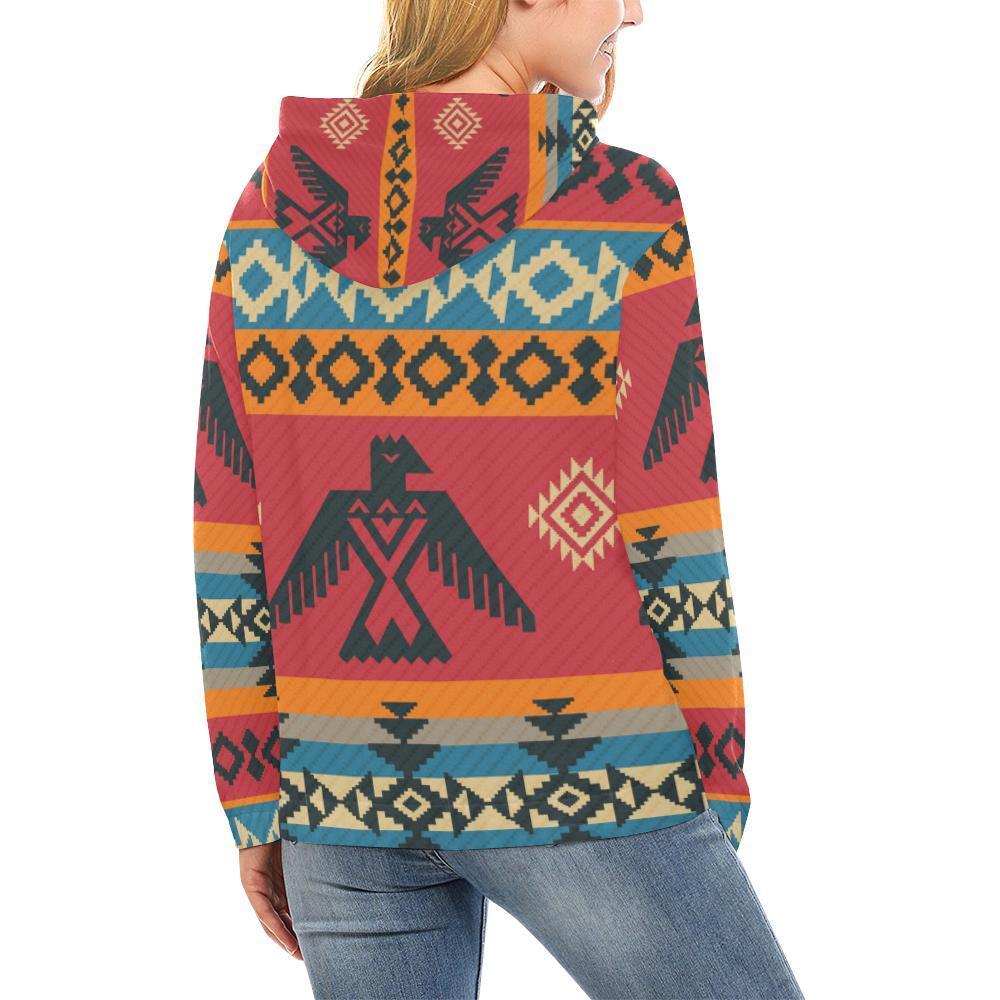 Tribal Navajo Native Indians American Aztec Print Women Pullover Hoodies -grizzshop