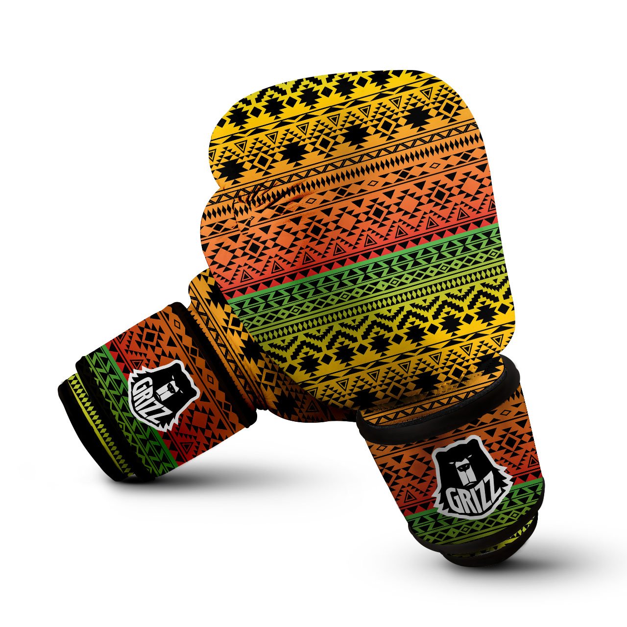 Tribal Rasta Print Pattern Boxing Gloves-grizzshop