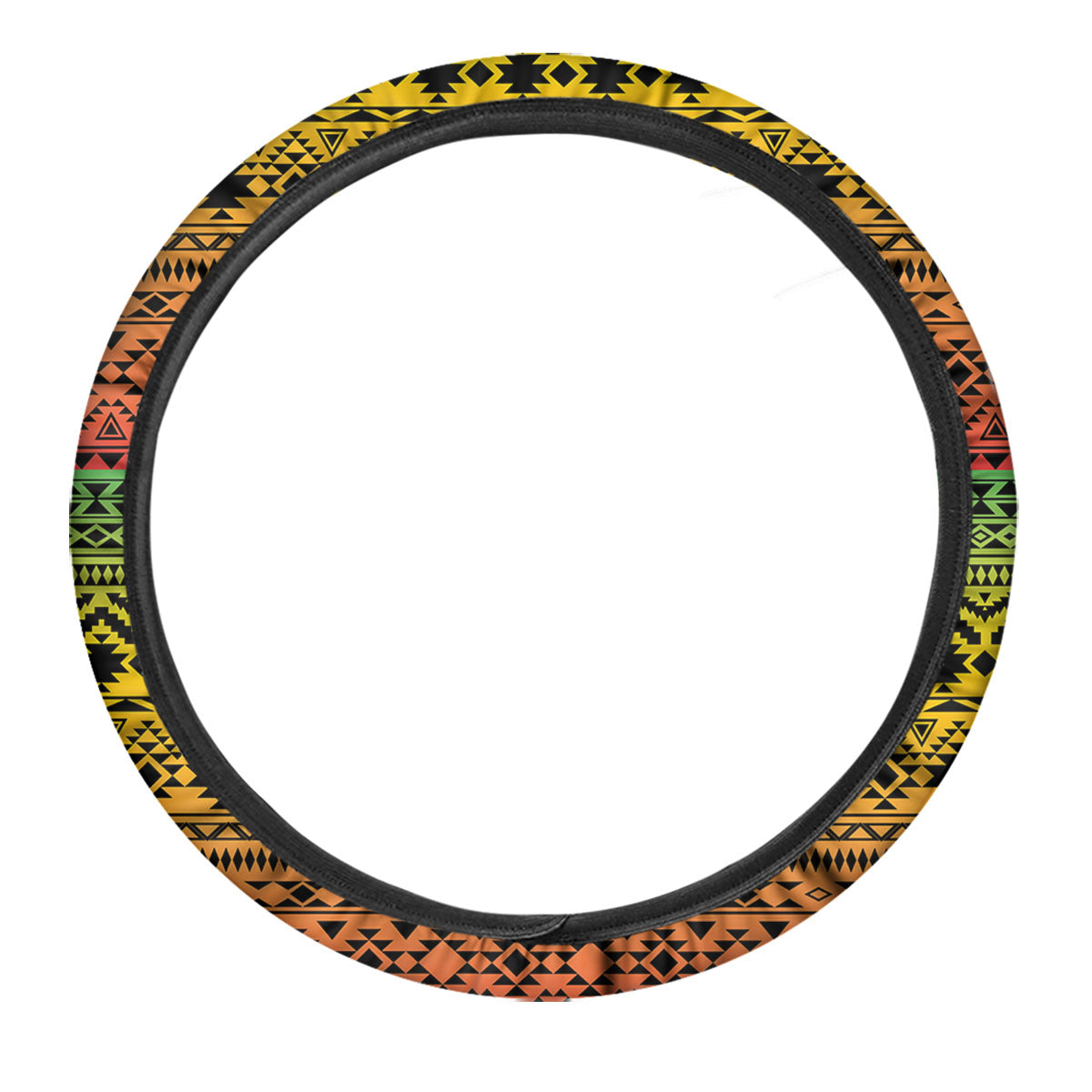 Tribal Rasta Print Pattern Car Steering Wheel Cover-grizzshop