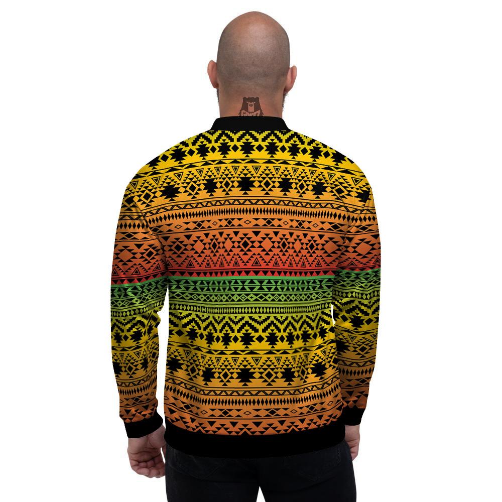 Tribal Rasta Print Pattern Men's Bomber Jacket-grizzshop