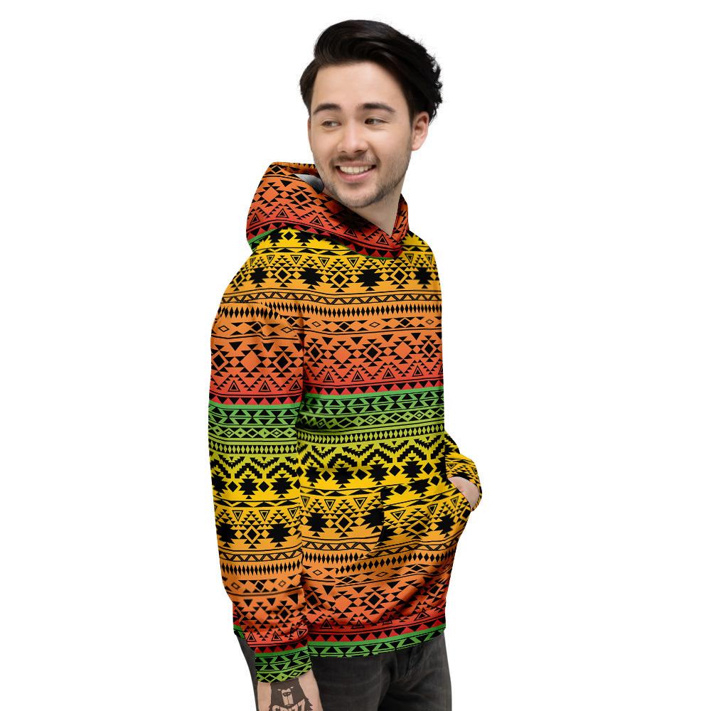 Tribal Rasta Print Pattern Men's Hoodie-grizzshop