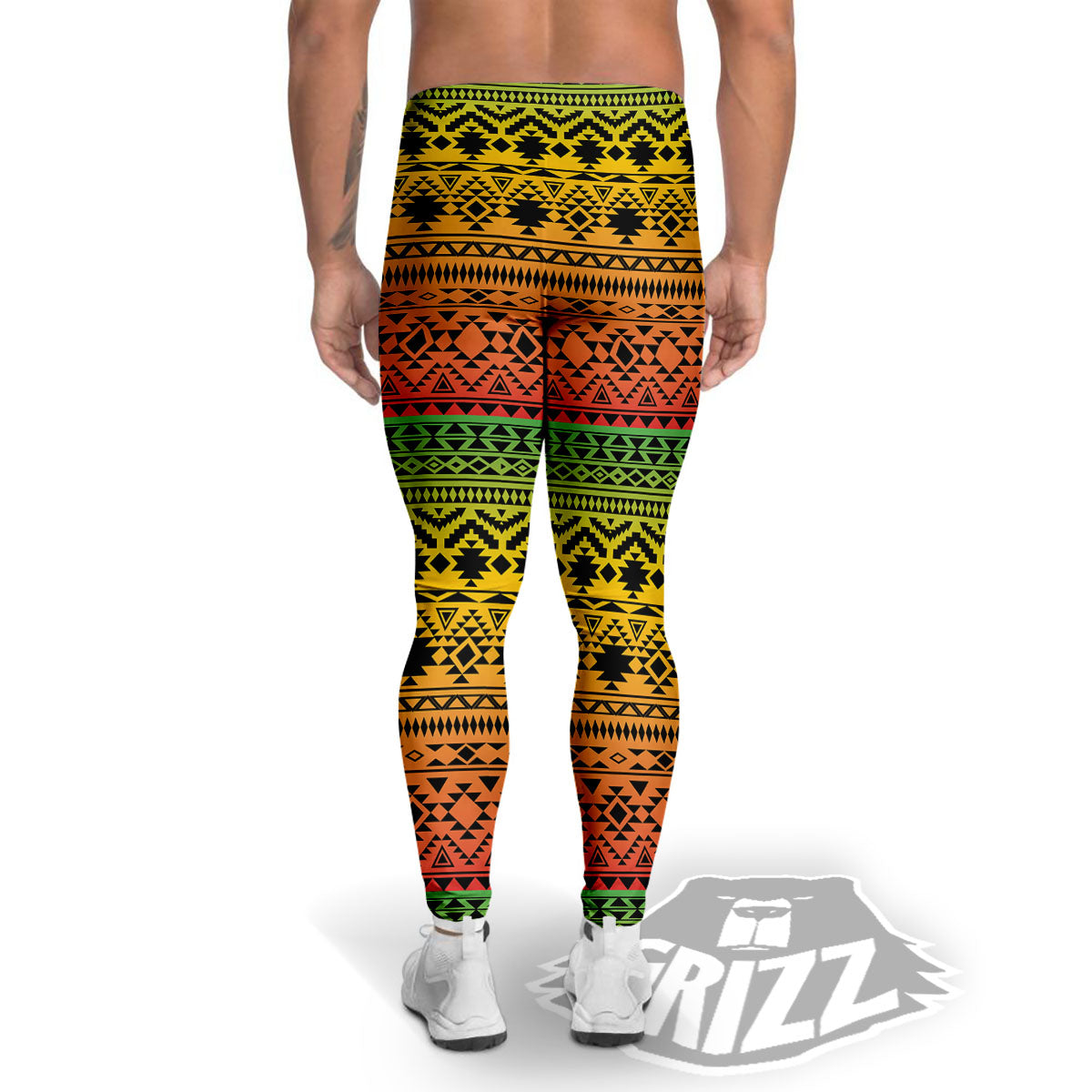 Tribal Rasta Print Pattern Men's Leggings-grizzshop