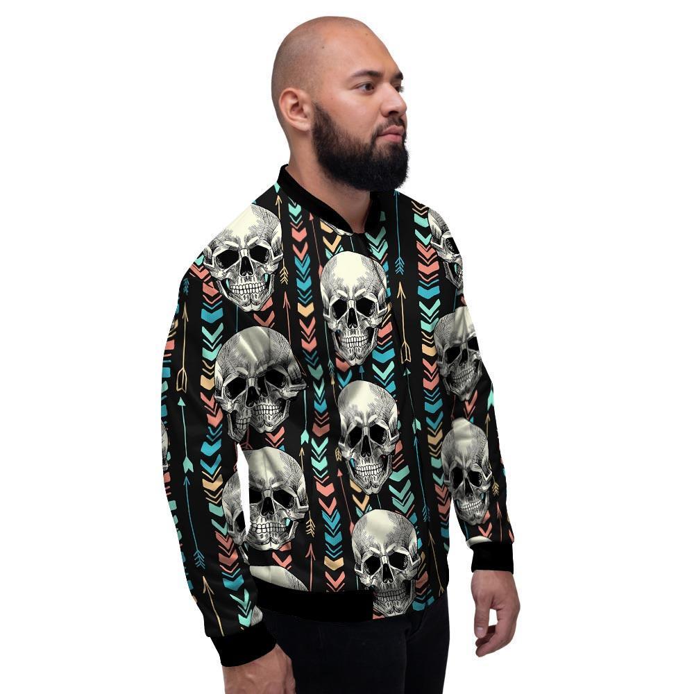 Tribal Skull Men's Bomber Jacket-grizzshop