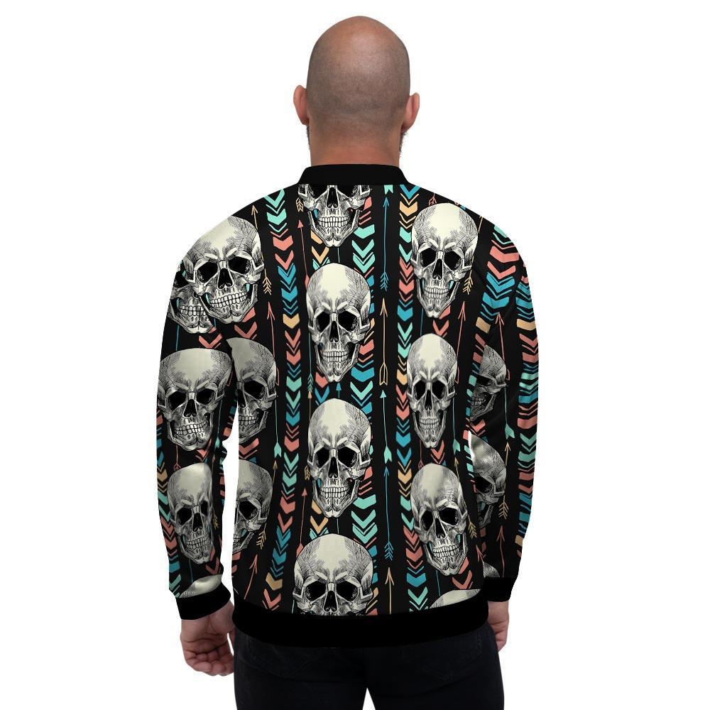 Tribal Skull Men's Bomber Jacket-grizzshop