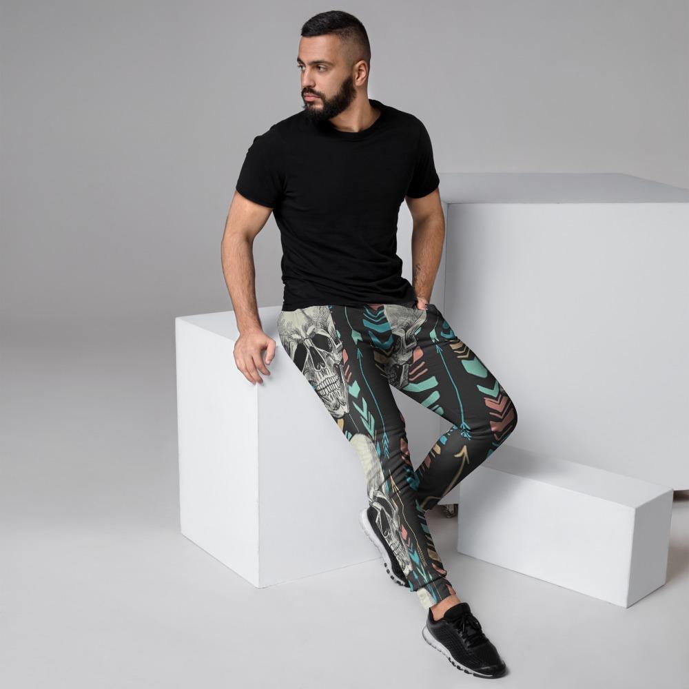 Tribal Skull Men's Joggers-grizzshop