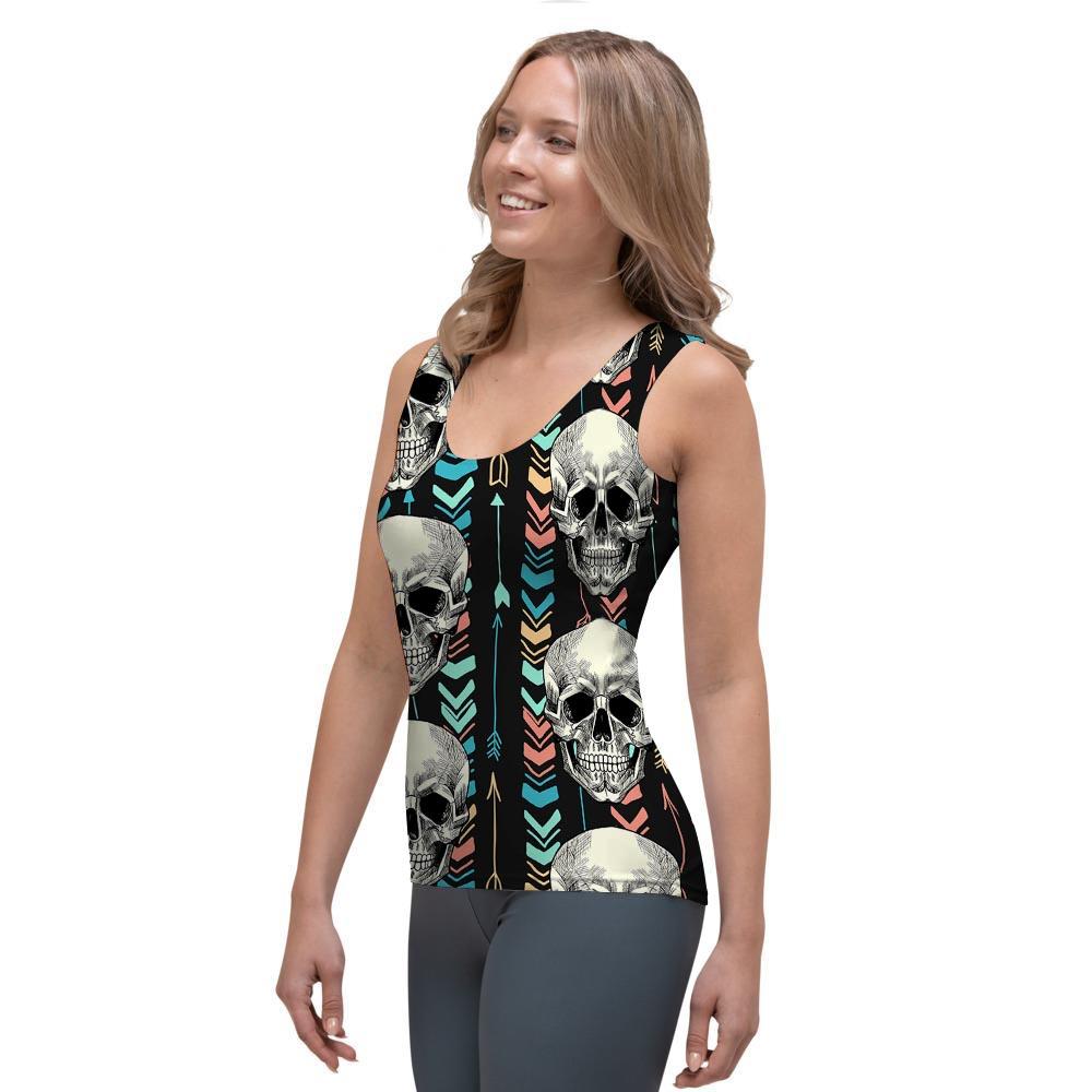 Tribal Skull Women's Tank Top-grizzshop