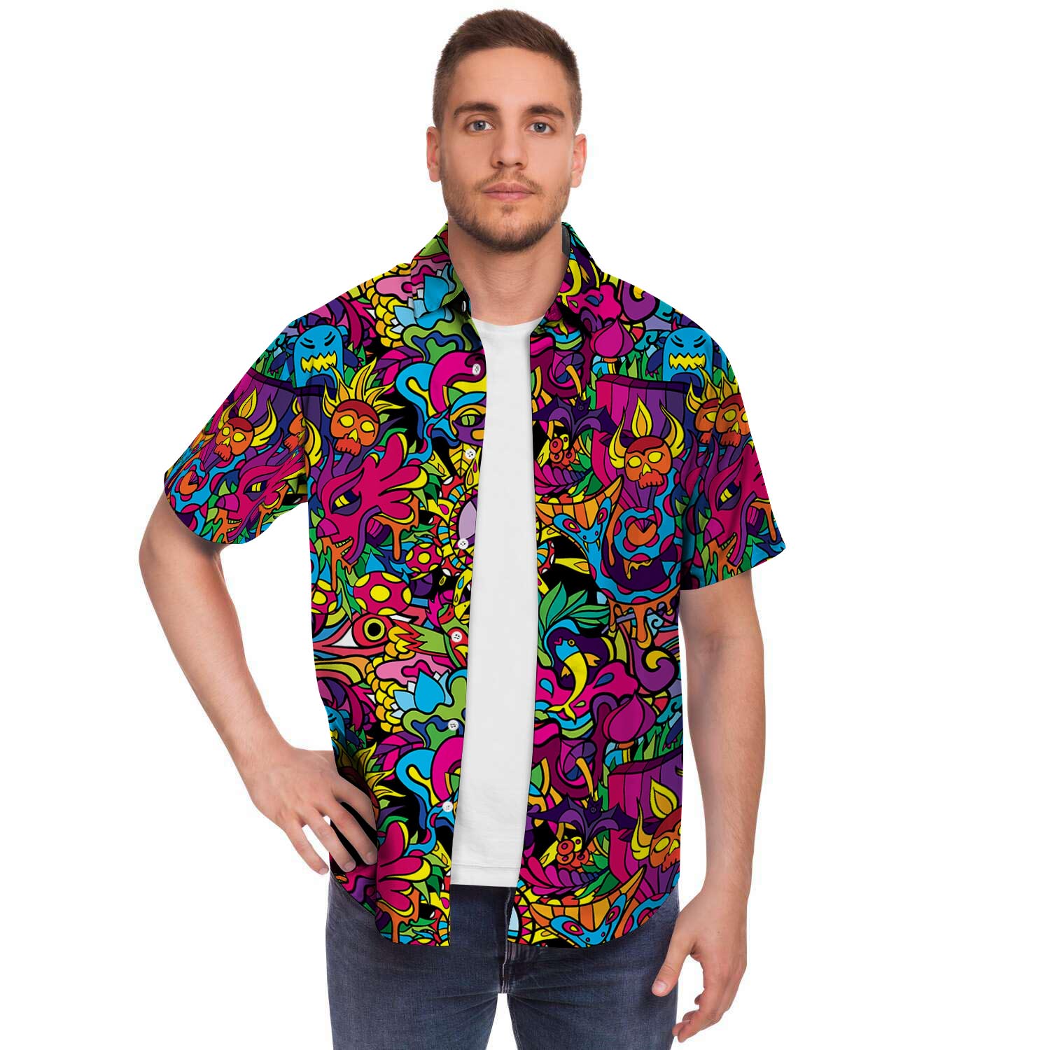 Tribal Trippy Men's Short Sleeve Shirt-grizzshop