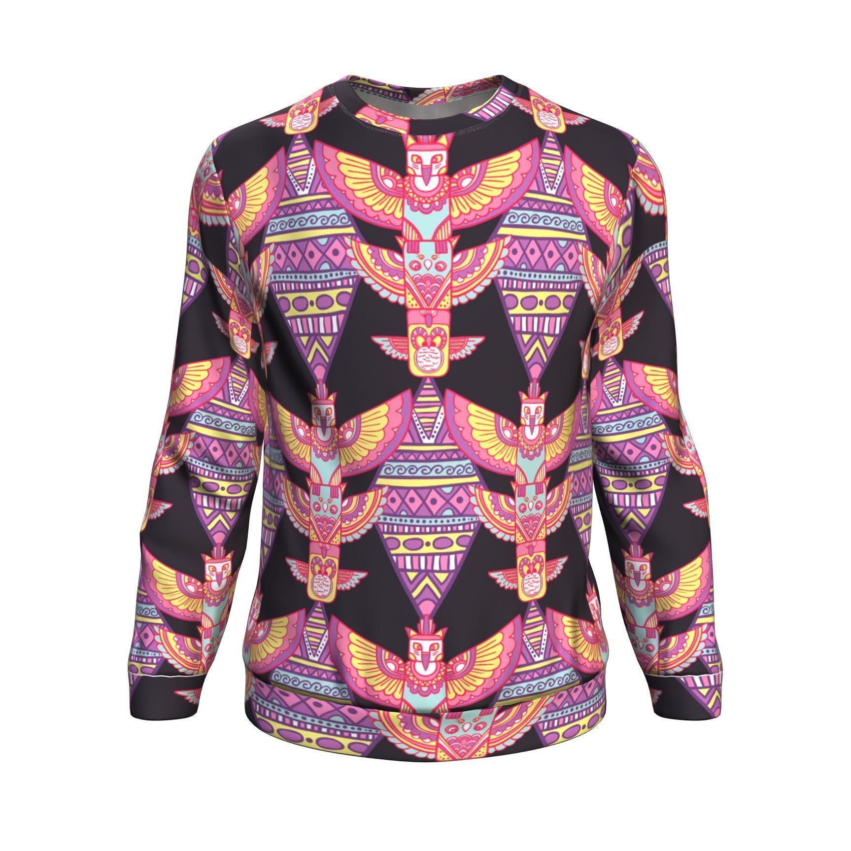 Tribal Aztec Native American Navajo Indians Print Men Crew Neck Sweatshirt-grizzshop