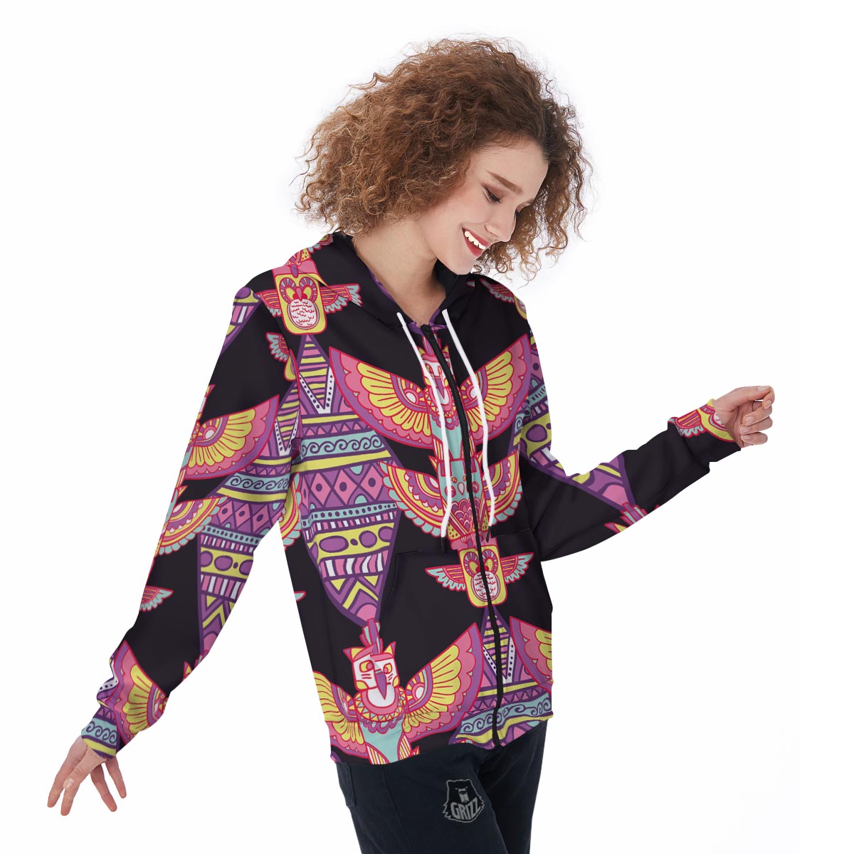 Tribal Aztec Native American Navajo Indians Print Women Zip Up Hoodies-grizzshop