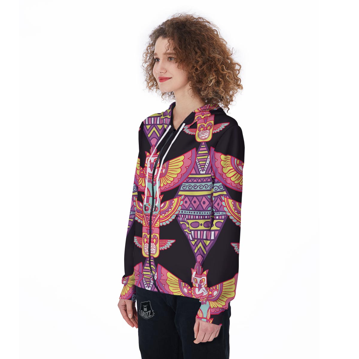 Tribal Aztec Native American Navajo Indians Print Women Zip Up Hoodies-grizzshop