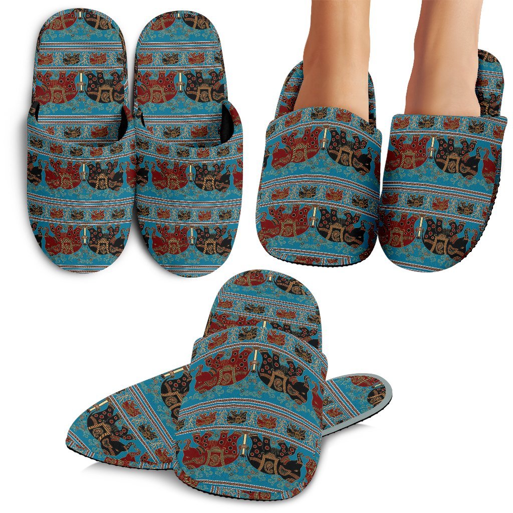 Tribal Elephant Print Premium Home Slippers-grizzshop