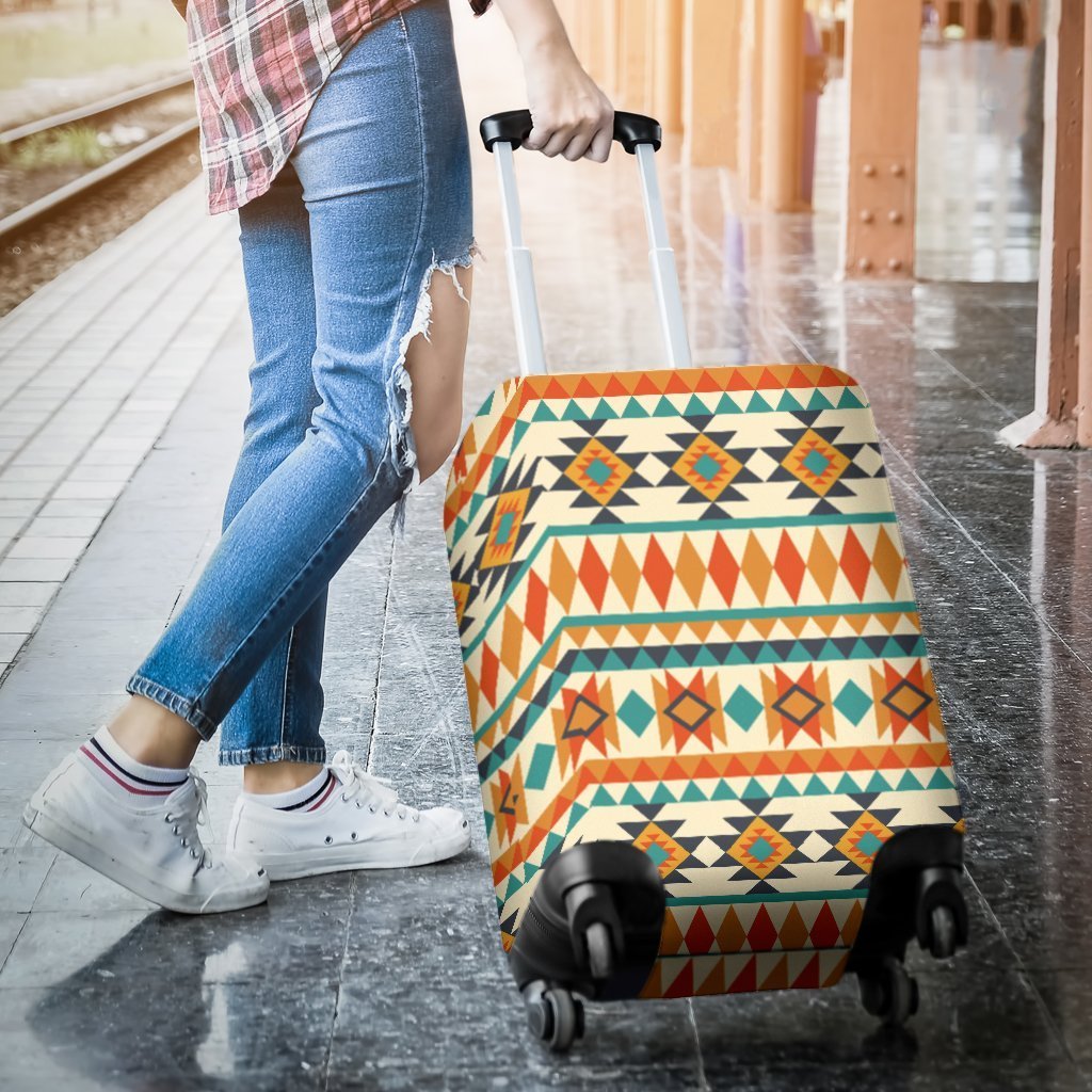Tribal Native American Aztec Indians Navajo Print Elastic Luggage Cover-grizzshop
