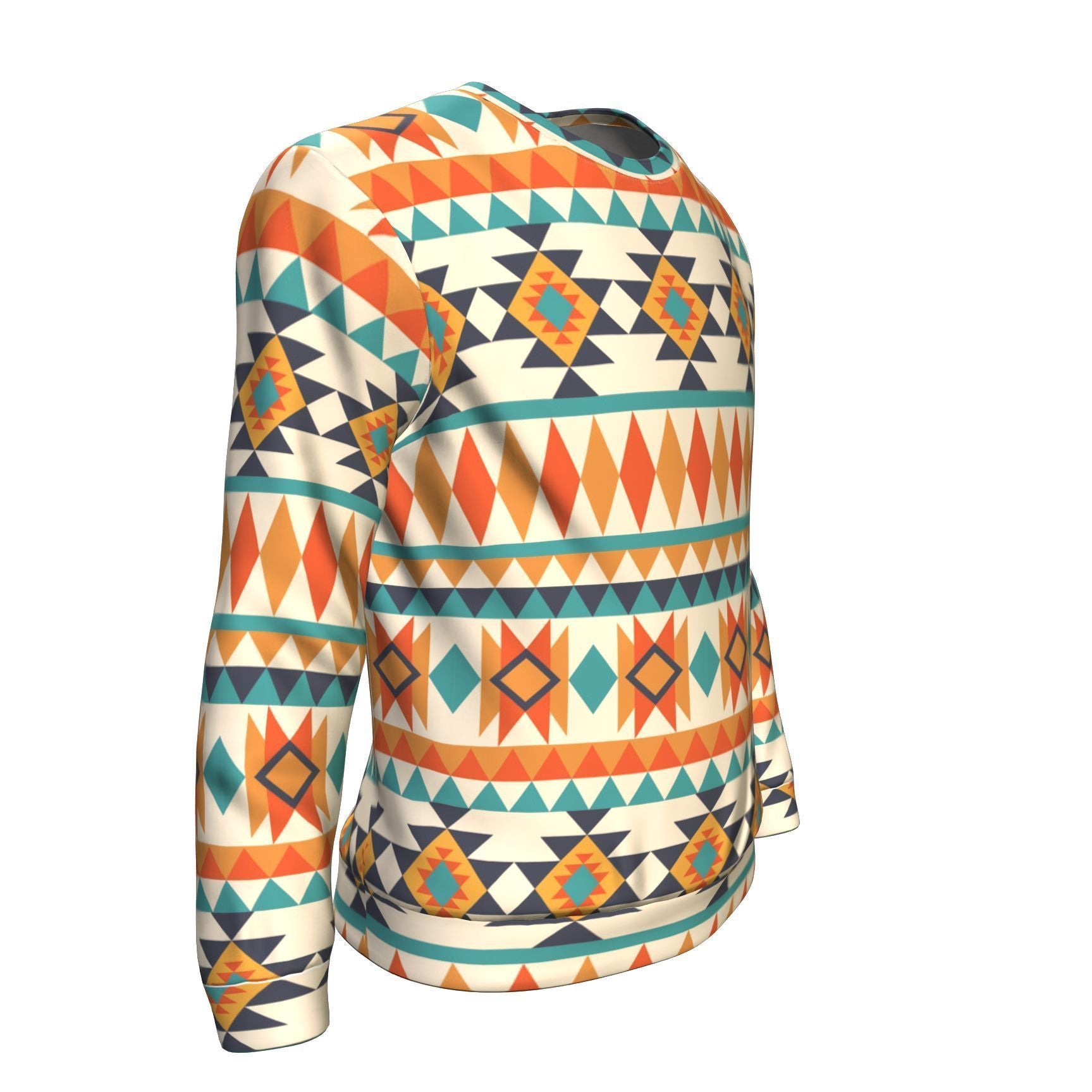 Tribal Native American Aztec Indians Navajo Print Men Crew Neck Sweatshirt-grizzshop