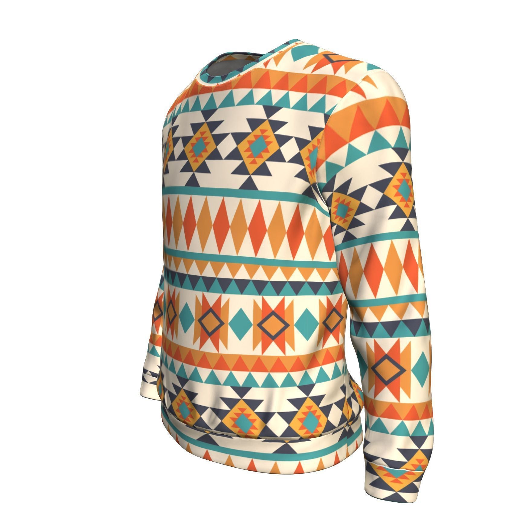 Tribal Native American Aztec Indians Navajo Print Men Crew Neck Sweatshirt-grizzshop