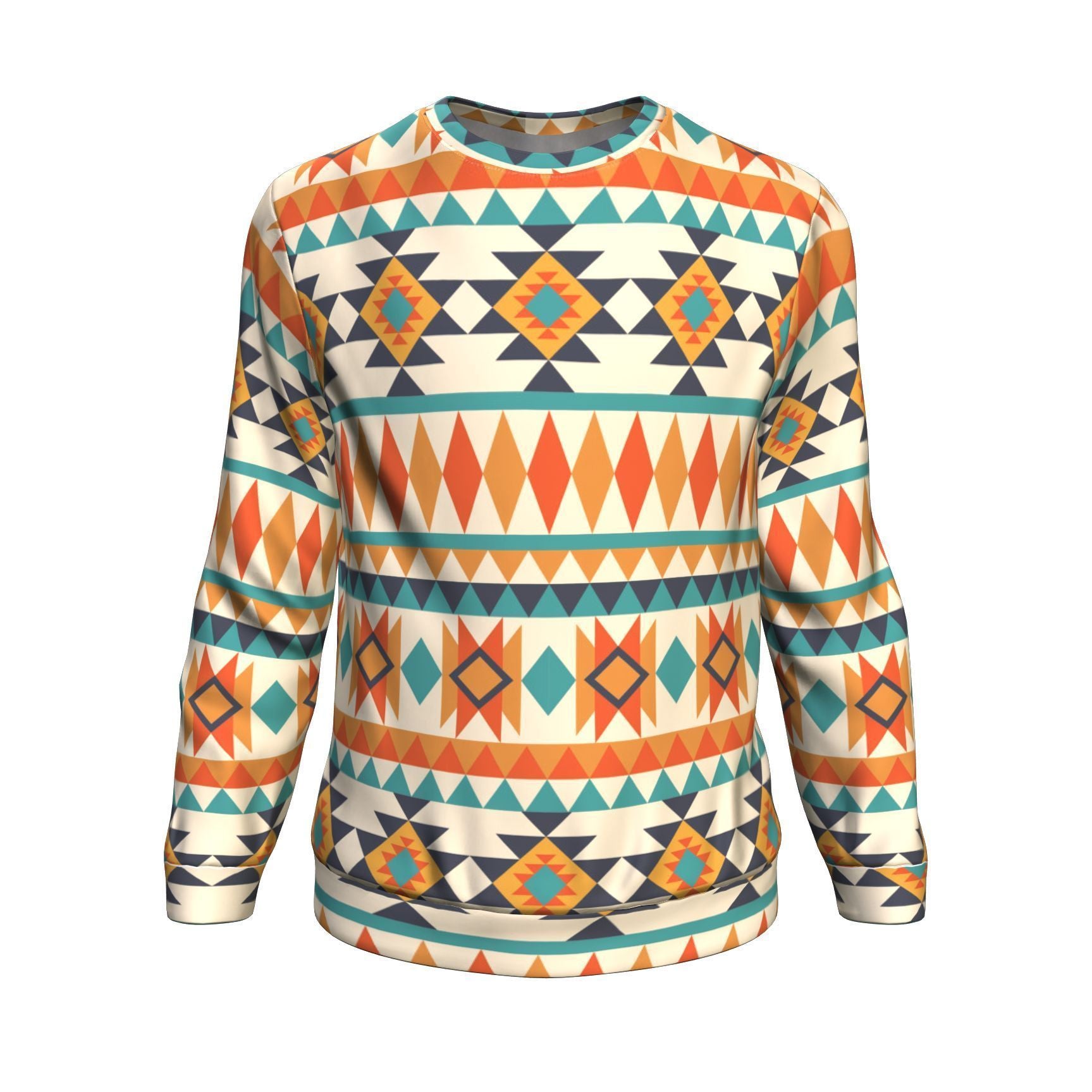 Tribal Native American Aztec Indians Navajo Print Men Crew Neck Sweatshirt-grizzshop