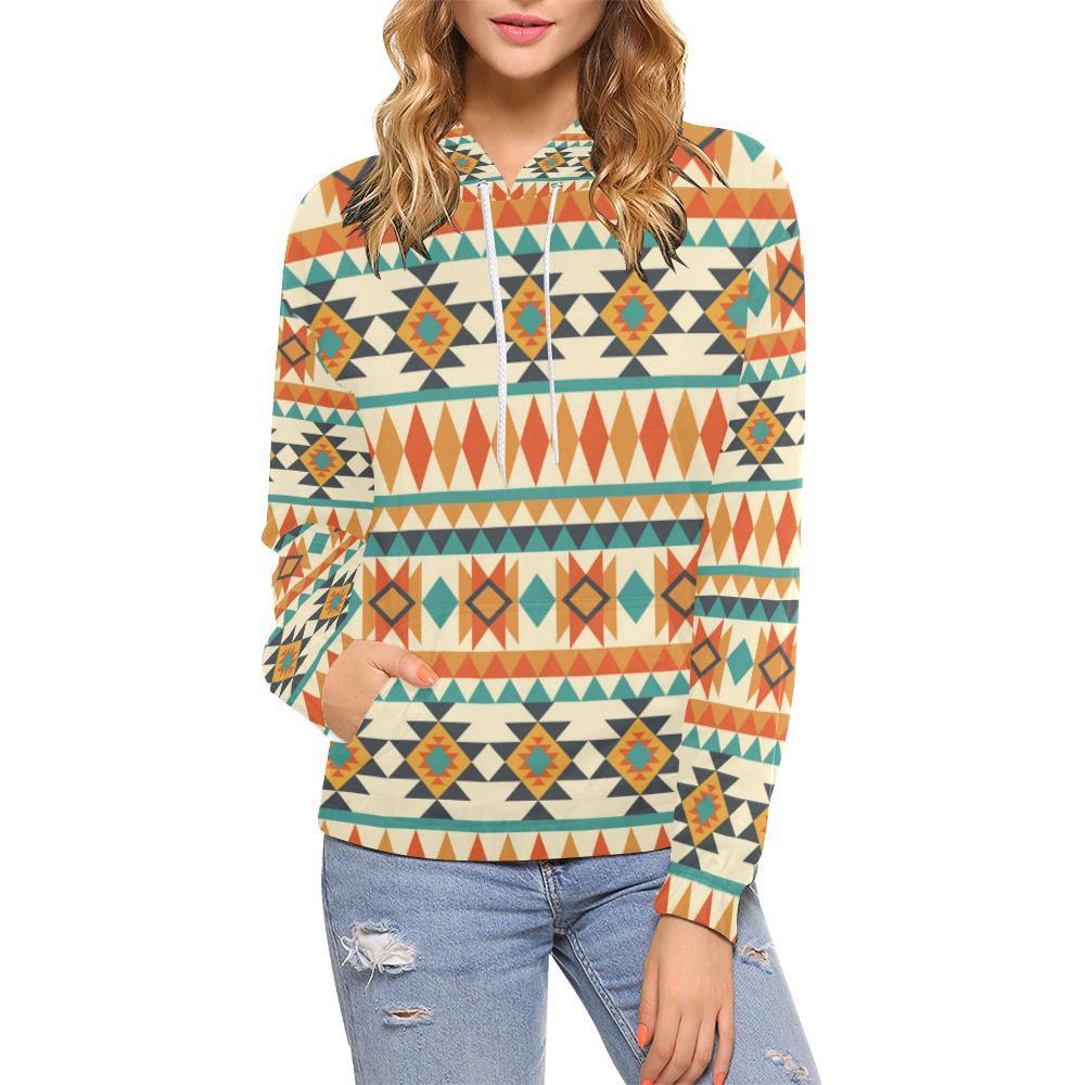 Tribal Native American Aztec Indians Navajo Print Women Pullover Hoodies -grizzshop