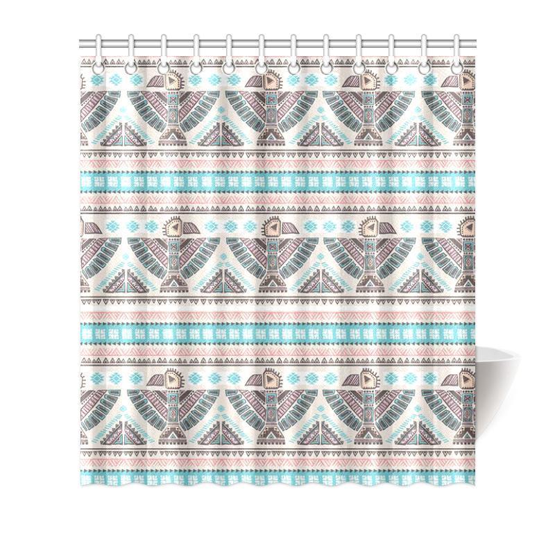Tribal Native Indians American Aztec Navajo Print Bathroom Shower Curtain-grizzshop