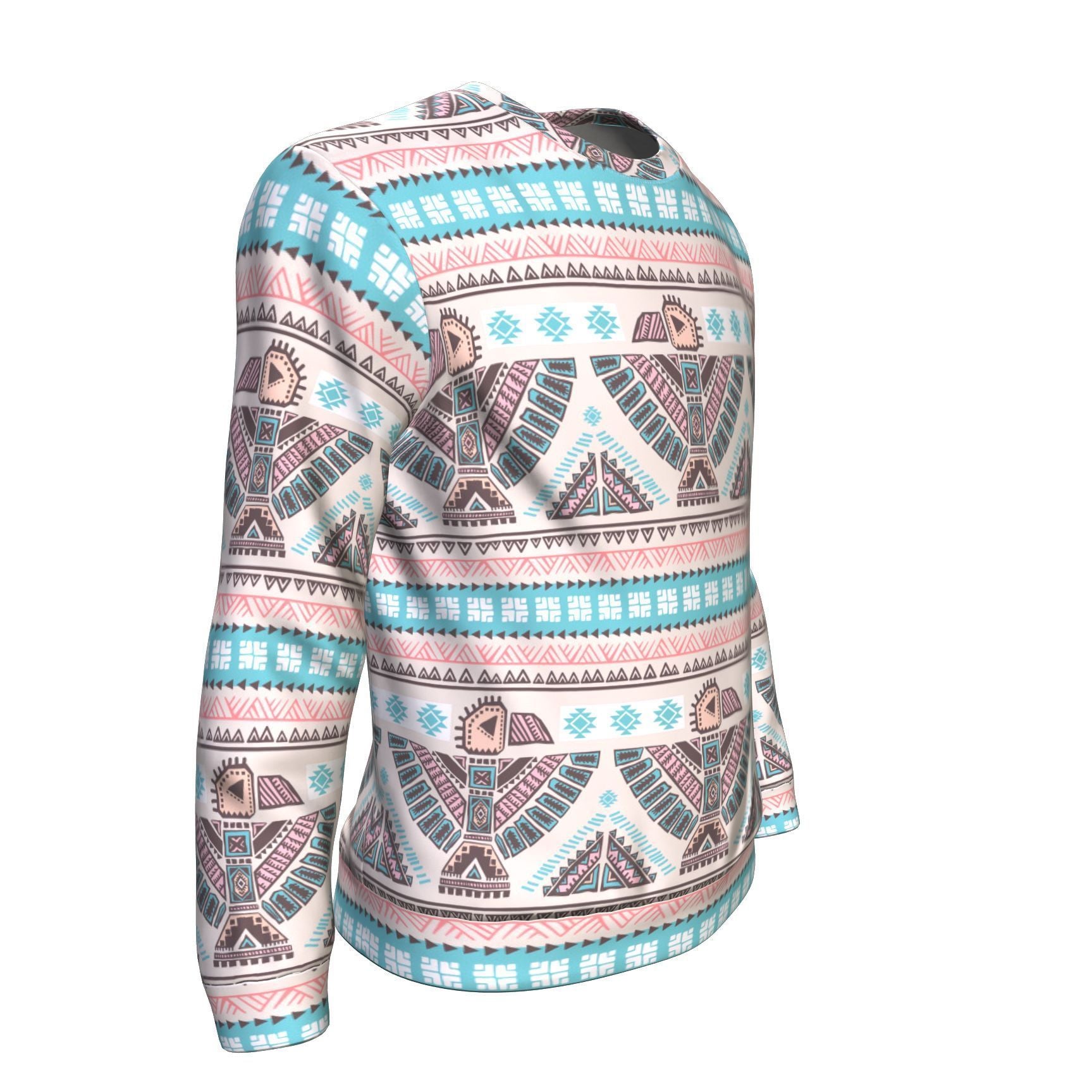 Tribal Native Indians American Aztec Navajo Print Men Crew Neck Sweatshirt-grizzshop