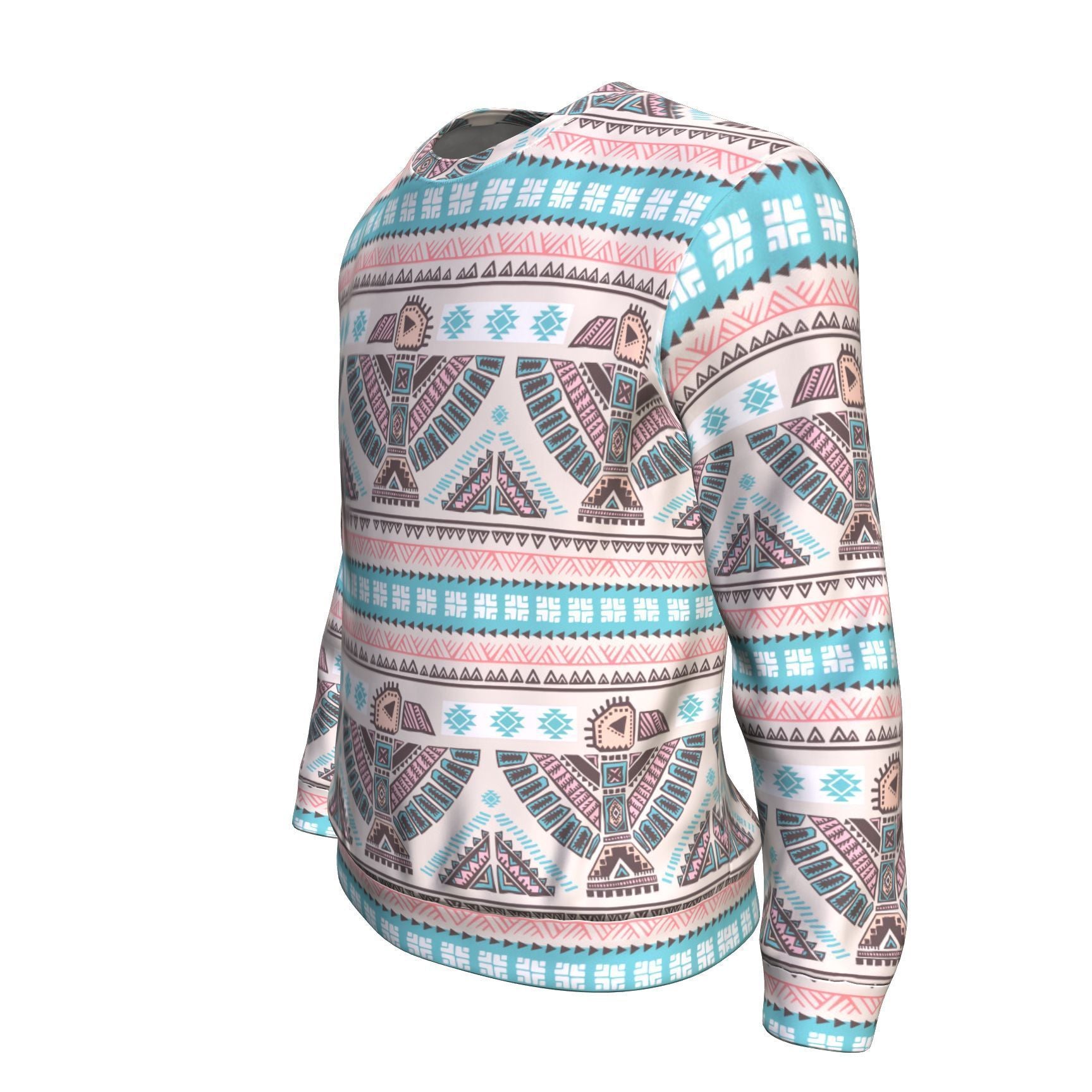 Tribal Native Indians American Aztec Navajo Print Men Crew Neck Sweatshirt-grizzshop