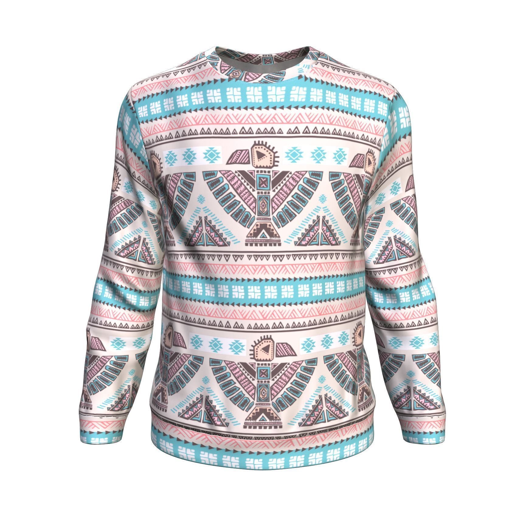 Tribal Native Indians American Aztec Navajo Print Men Crew Neck Sweatshirt-grizzshop