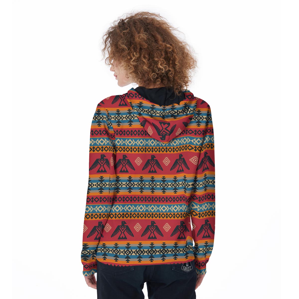 Tribal Navajo Native Indians American Aztec Print Women Zip Up Hoodies-grizzshop