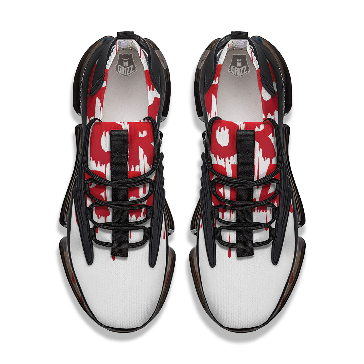 Trick Or Treat Red Blood Halloween Print Black Gym Shoes-grizzshop