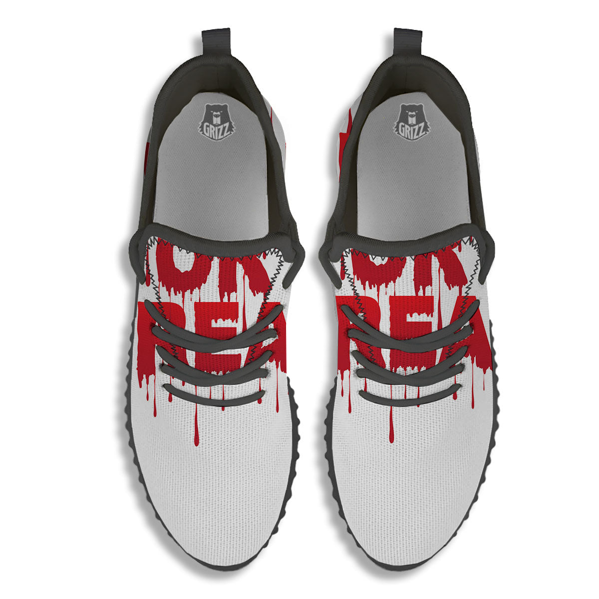 Trick Or Treat Red Blood Halloween Print Black Walking Shoes-grizzshop