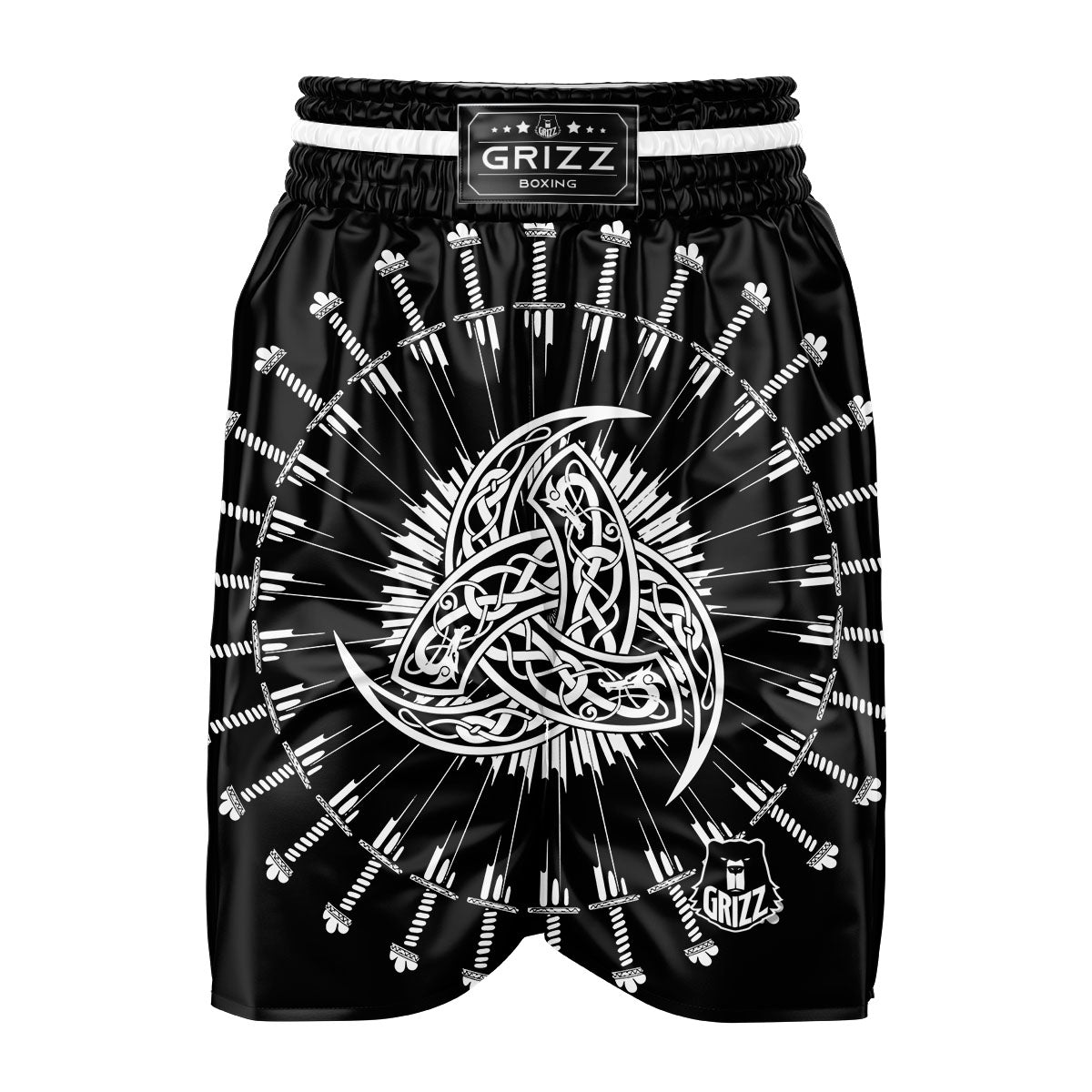 Triple Horn Of Odin Viking Print Boxing Shorts-grizzshop