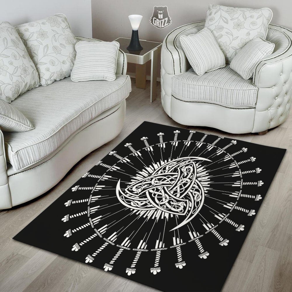 Triple Horn Of Odin Viking Print Floor Mat-grizzshop